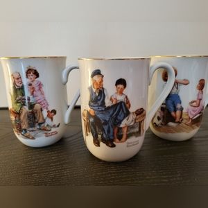 3 Collectible Norman Rockwell Mugs